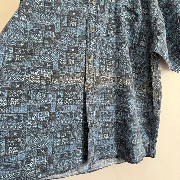 90s Vintage BIG DOGS | All over Pattern hawaiian Style Shirt | Size Large - Picture 7 of 7